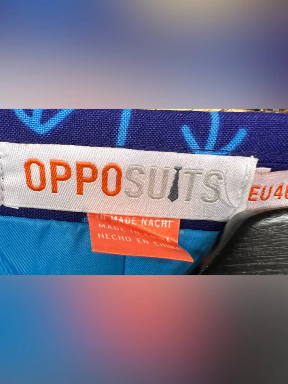 Opposuits- Vibrant Blue Neon-Doodle Dude Print‎ Men's Blazer and pant set
